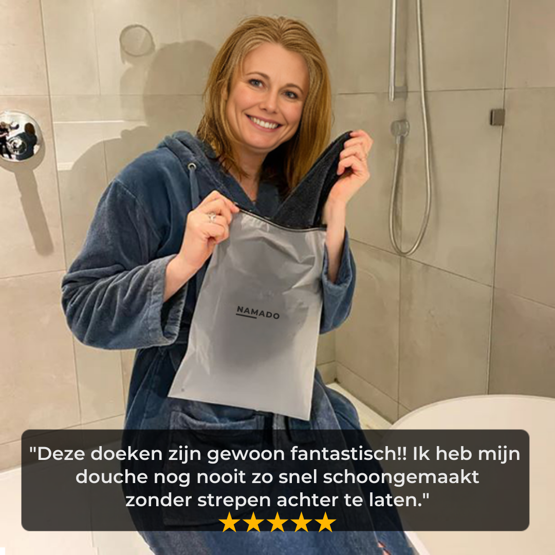 Namado LuxeDry droogdoek - Voor een kalkvrije, streeploze badkamer