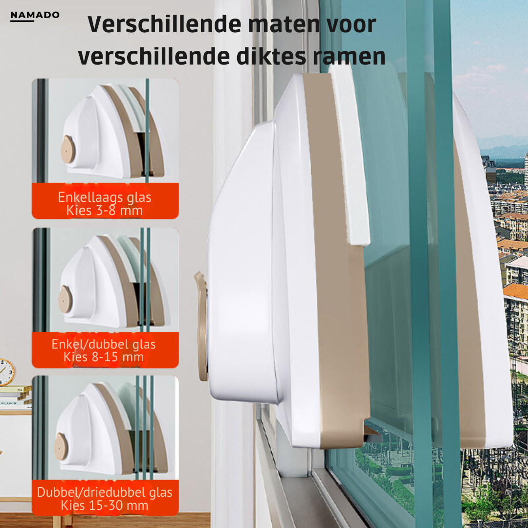 Namado RaamWonder™ Pro - Altijd schone ramen met de magnetische wisser