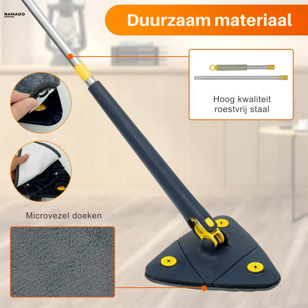 Namado CleanPro Mop™ - 360° draaibare mop voor moeiteloze schoonmaak | +3 GRATIS doeken