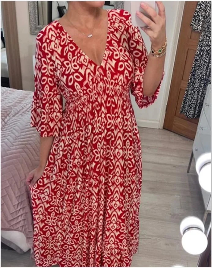 Savana™ Floral jurk - met V-hals