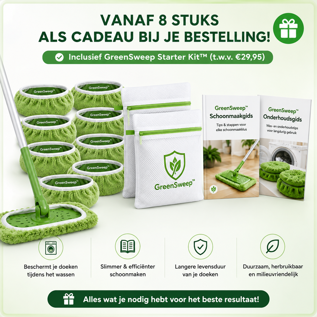 Namado GreenSweep™ - Herbruikbaar Schoonmaaksysteem voor Swiffer