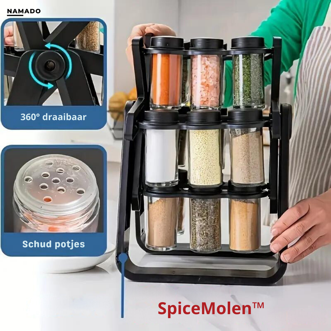 SpiceMolen™ - 360° uniek draaiend kruidenrek