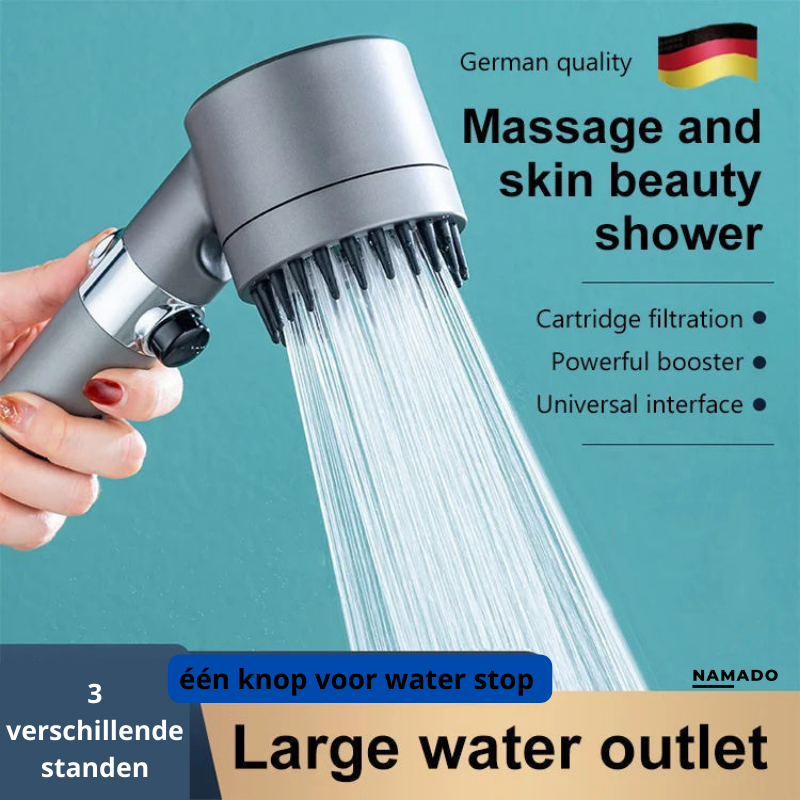 Spa Shower™ 4 in 1 Massage en Huid douchekop | +5 GRATIS waterfilters