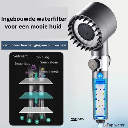 Spa Shower™ 4 in 1 Massage en Huid douchekop | +5 GRATIS waterfilters