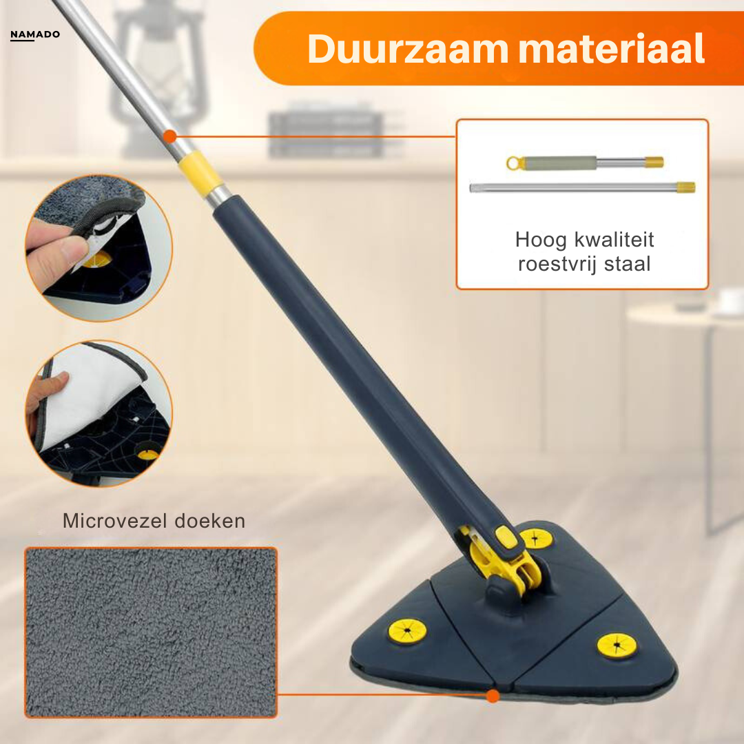 CleanPro Mop™ - 360° draaibare mop voor moeiteloze schoonmaak | +3 GRATIS doeken