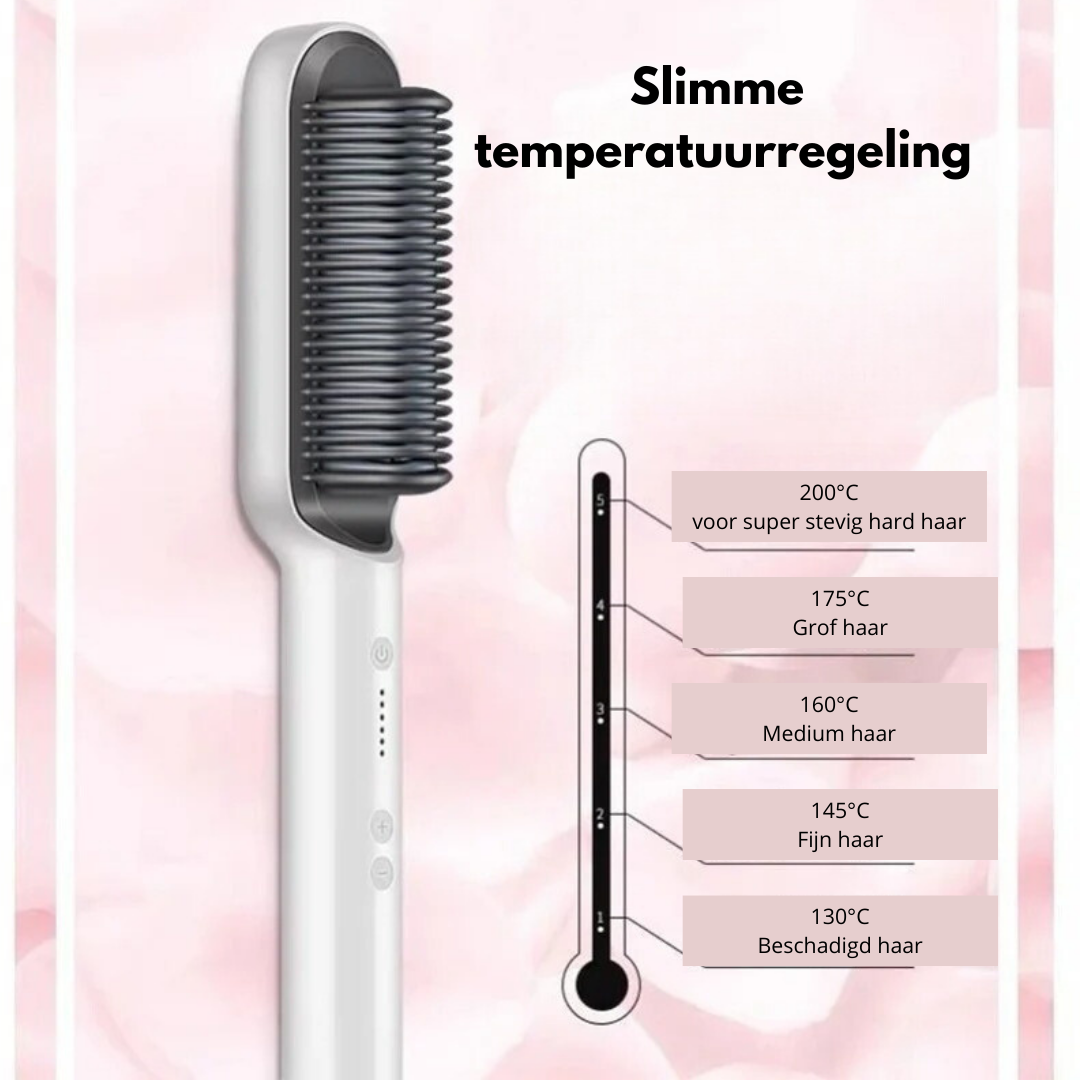 GlamourStyler™ Pro 2-in-1 Haar stijltang en styling borstel - Het perfecte haar in seconden!