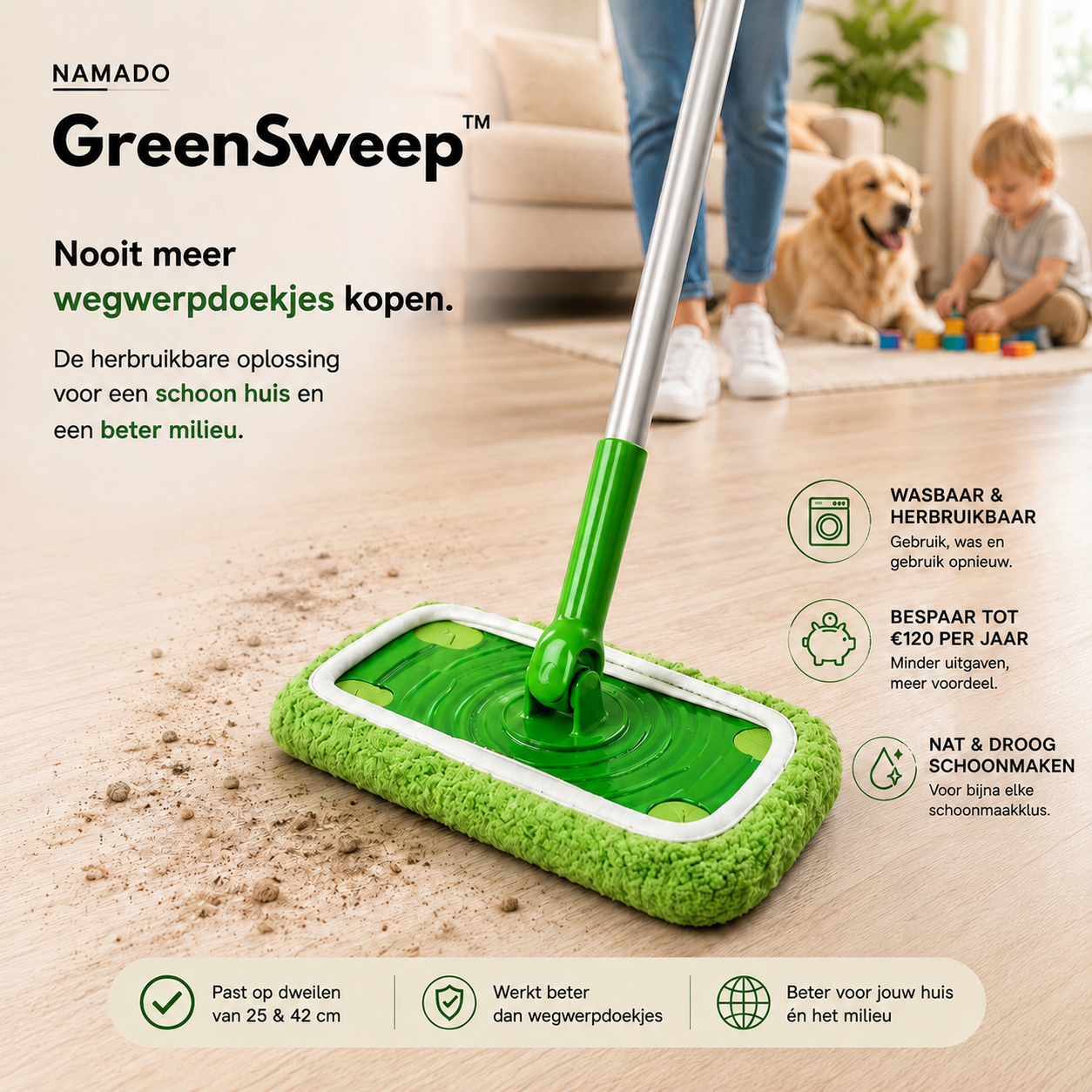 Namado GreenSweep™ - Nooit meer wegwerpdoekjes