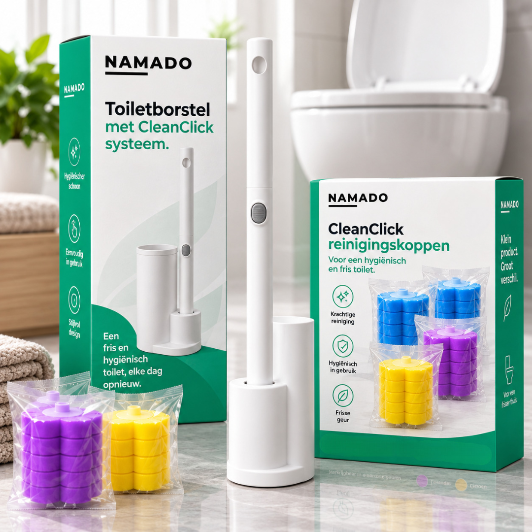 Namado CleanClick™ Toiletborstel Pro - Krachtige reiniging, zonder een vieze toiletborstel (18 navullingen)