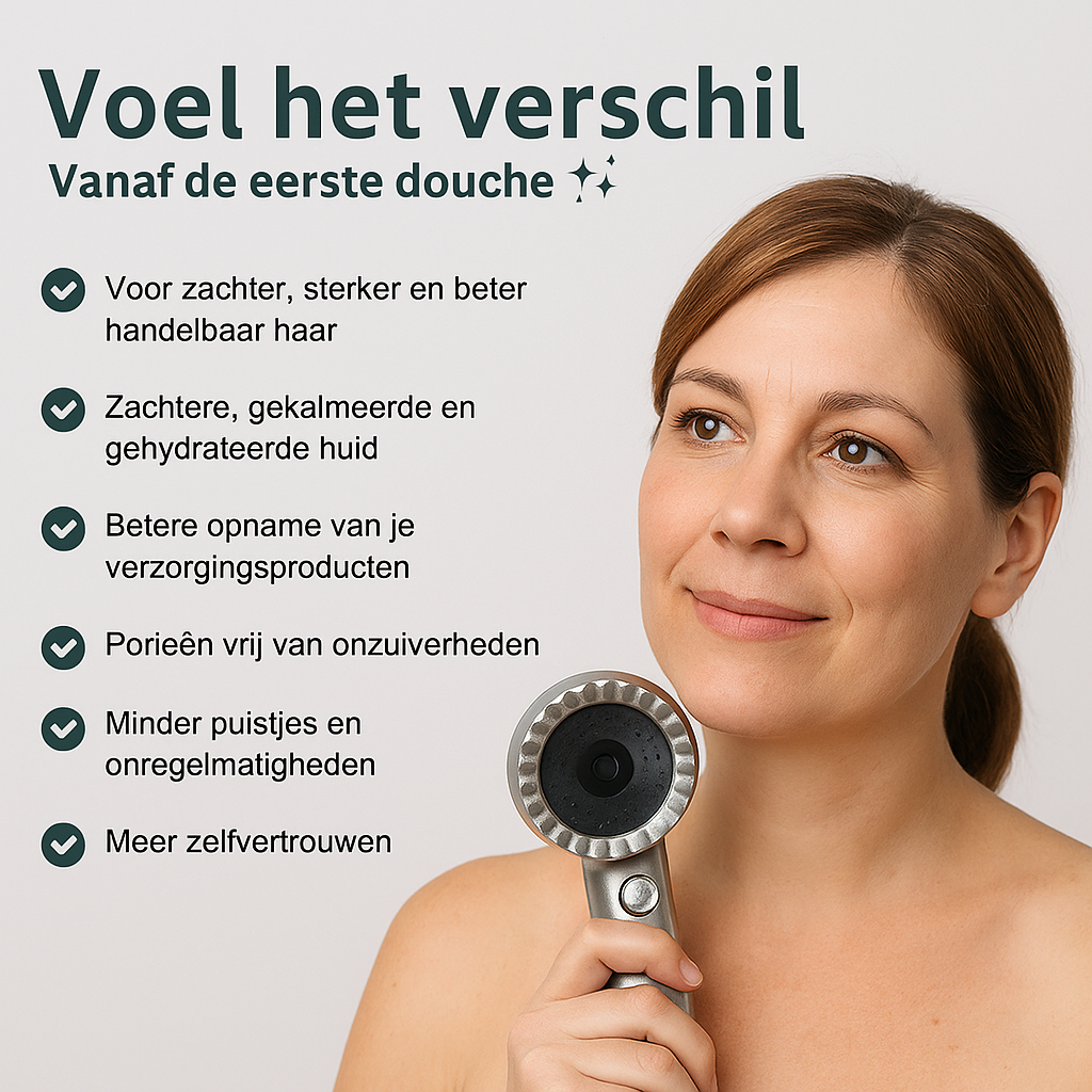 AQUAÉLLE douchekop - Zuiver water, stralende huid, gezond haar | + 5 GRATIS filters