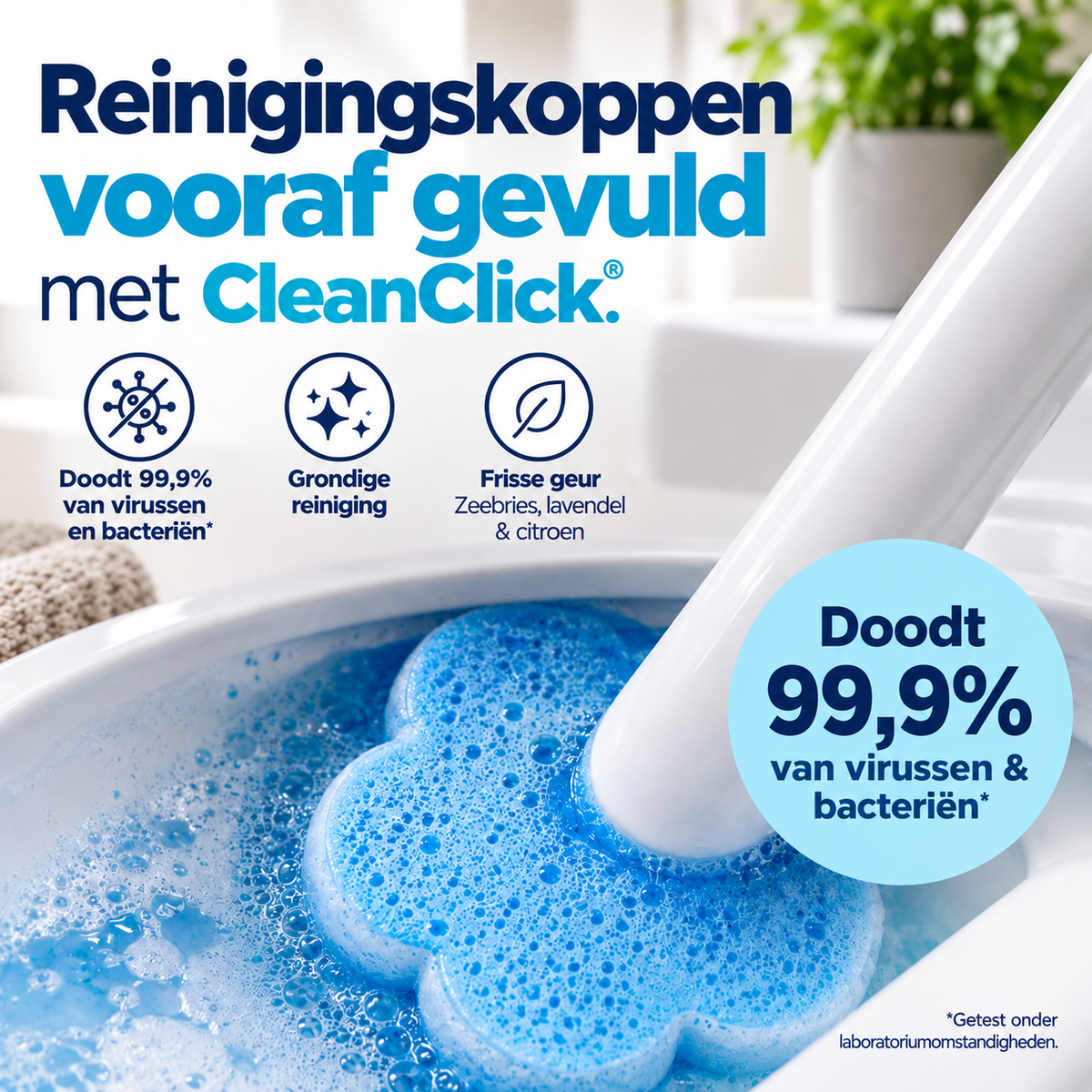 Namado CleanClick™ Toiletborstel Pro - Krachtige reiniging, zonder een vieze toiletborstel (18 navullingen)