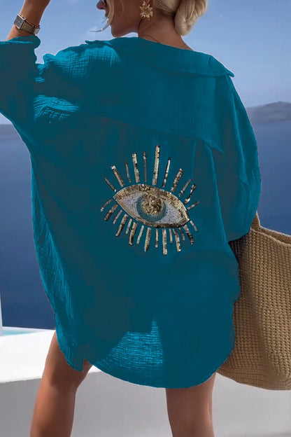 Ibiza™ Sparkle - Stralend Ibiza oversized blouse, omhuld in sprankelende allure!