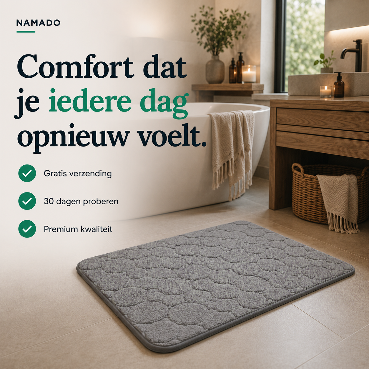 Namado ComfortGrip™ Badmat - Comfortabel, droog en veilig